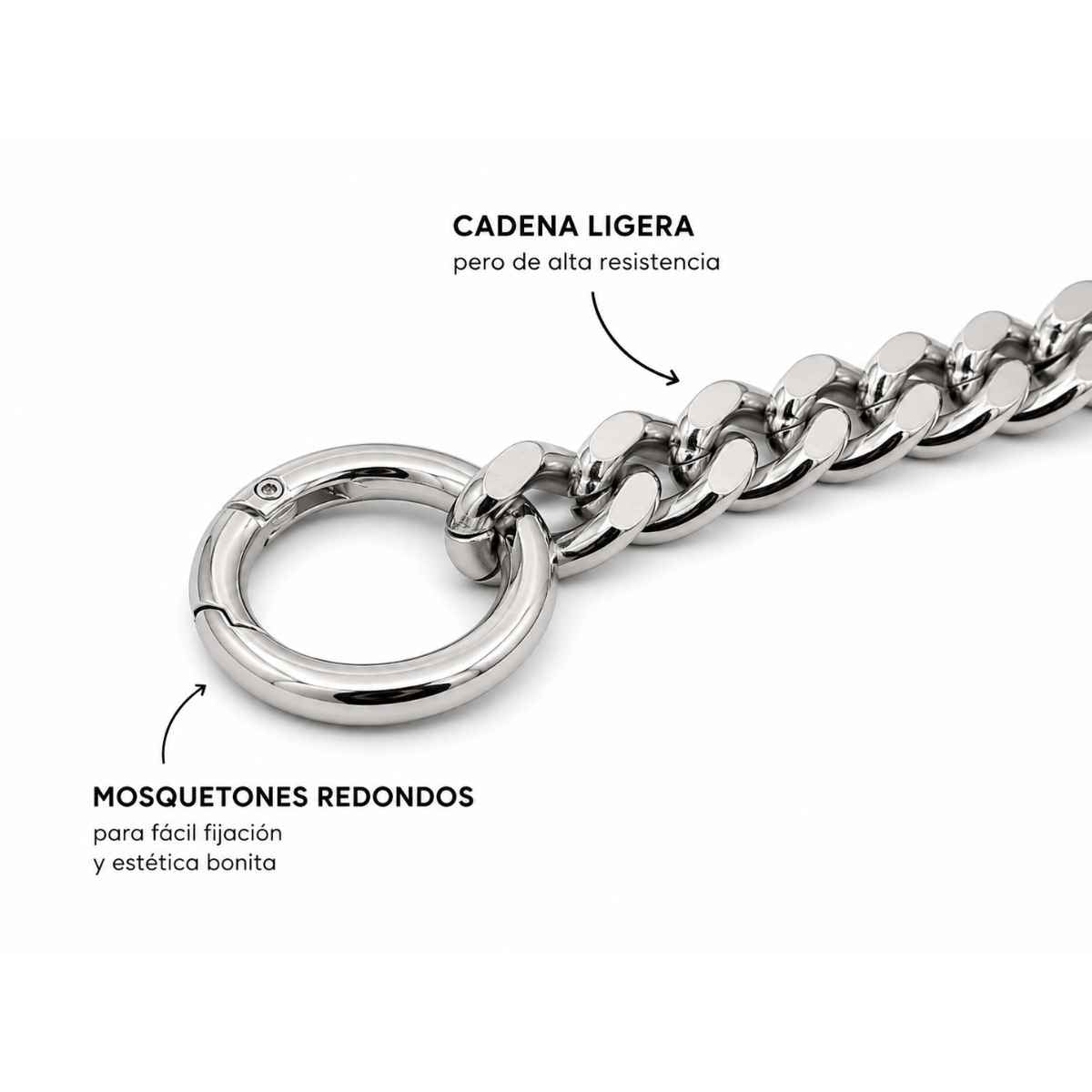 Alargador Asa para Bolso con Cadena y Mosquetones – 15 cm